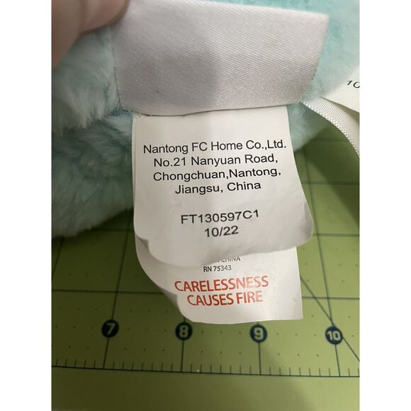 Hip & Hop Bunny Rabbit Plush Long Eared Mint Green Strips Stuffed Animal Soft - Picture 7 of 10